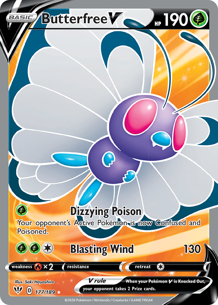 Butterfree V (177/189) [Sword & Shield: Darkness Ablaze] | Good Games Cannington