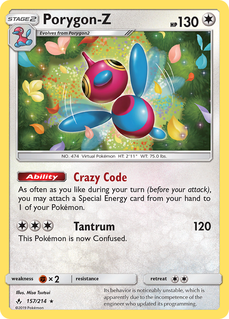 Porygon-Z (157/214) [Sun & Moon: Unbroken Bonds] | Good Games Cannington