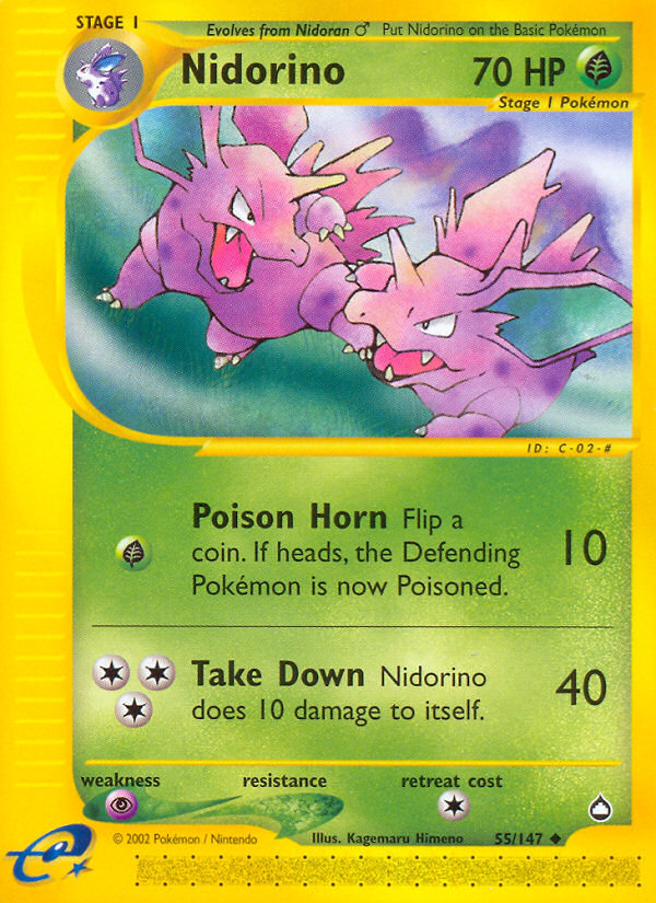 Nidorino (55/147) [Aquapolis] | Good Games Cannington
