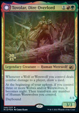 Tovolar, Dire Overlord // Tovolar, the Midnight Scourge [Innistrad: Midnight Hunt Prerelease Promos] | Good Games Cannington