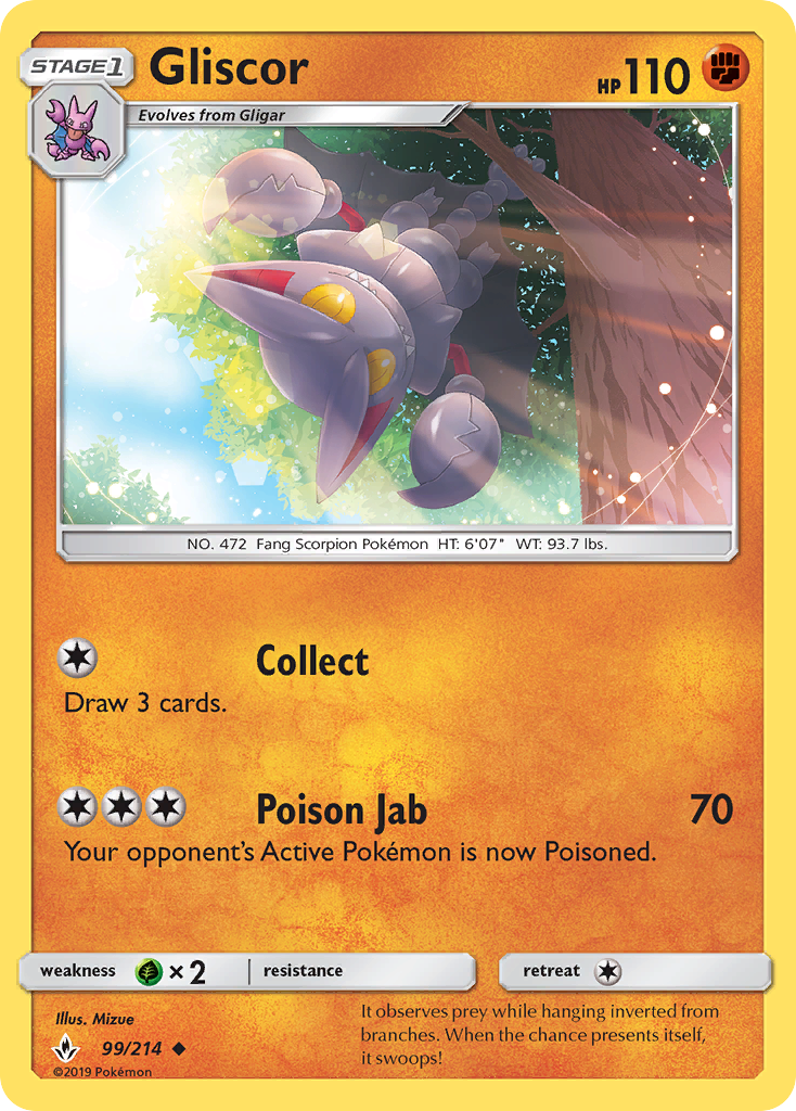 Gliscor (99/214) [Sun & Moon: Unbroken Bonds] | Good Games Cannington