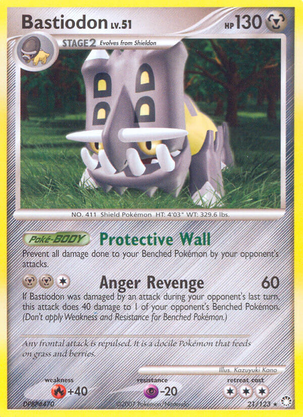Bastiodon (21/123) (Theme Deck Exclusive) [Diamond & Pearl: Mysterious Treasures] | Good Games Cannington