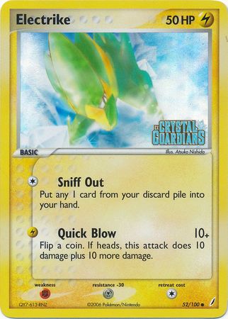 Electrike (52/100) (Stamped) [EX: Crystal Guardians] | Good Games Cannington