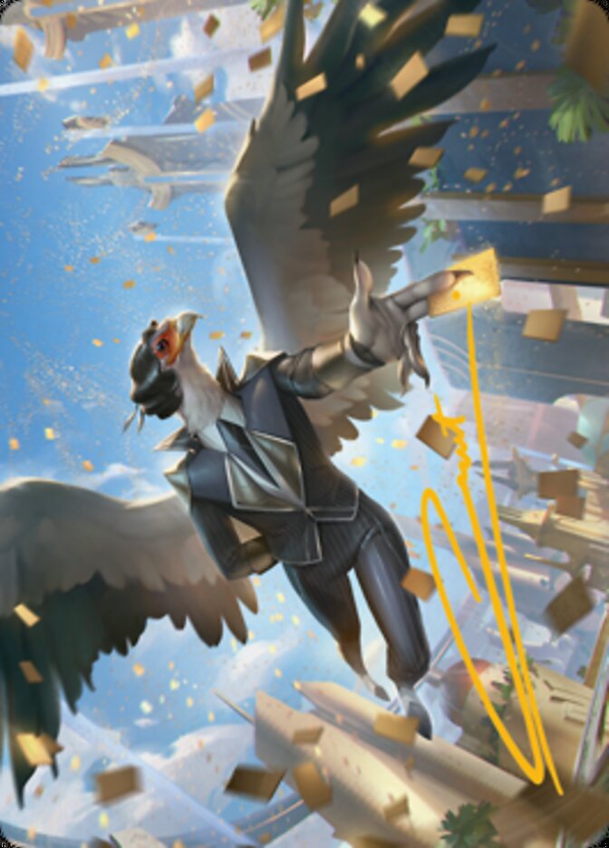 Skyboon Evangelist Art Card (Gold-Stamped Signature) [Streets of New Capenna Art Series] | Good Games Cannington
