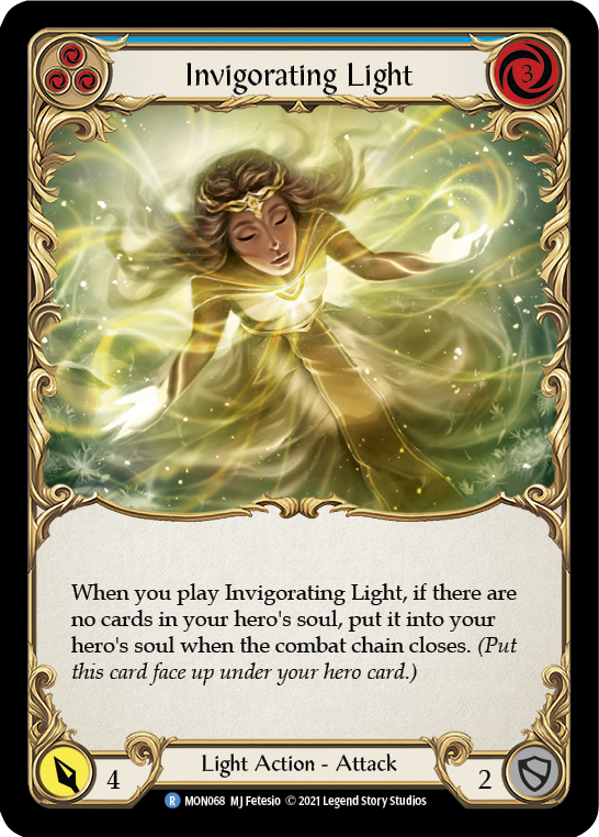 Invigorating Light (Blue) [MON068-RF] 1st Edition Rainbow Foil | Good Games Cannington