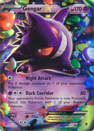 Gengar EX (34/119) (Jumbo Card) [XY: Phantom Forces] | Good Games Cannington