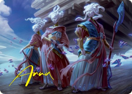 Guardians of Oboro Art Card (Gold-Stamped Signature) [Kamigawa: Neon Dynasty Art Series] | Good Games Cannington