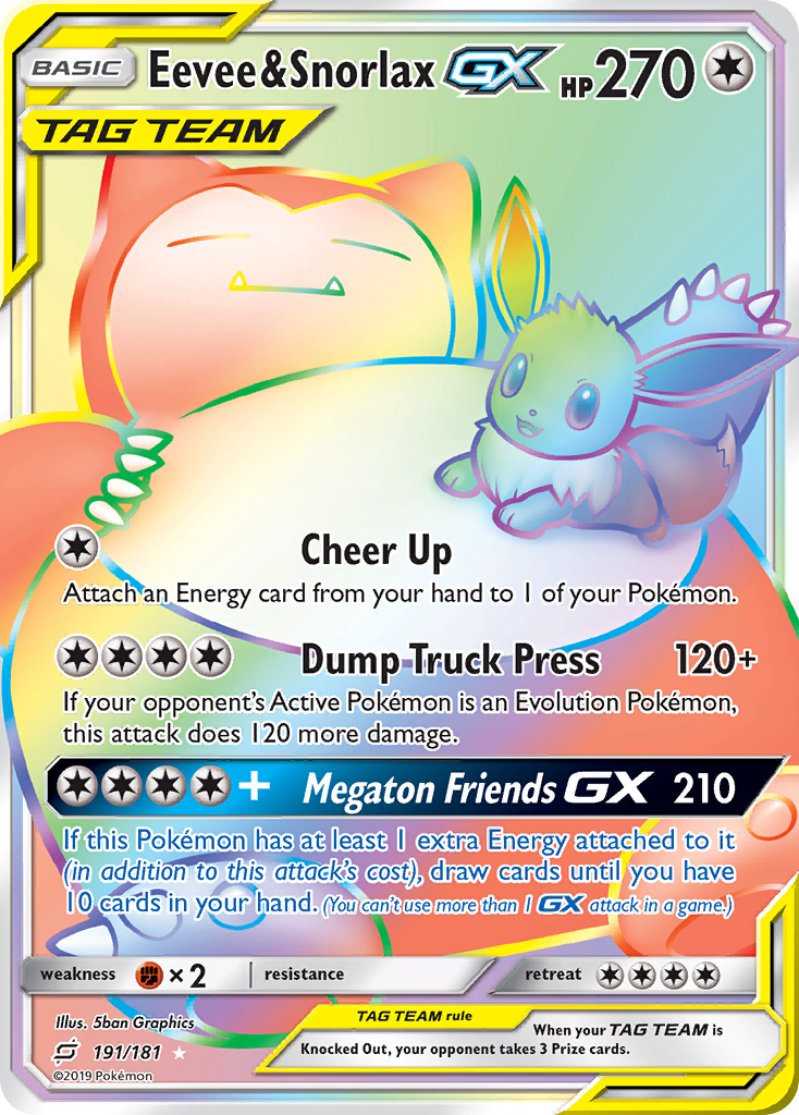 Eevee & Snorlax GX (191/181) [Sun & Moon: Team Up] | Good Games Cannington