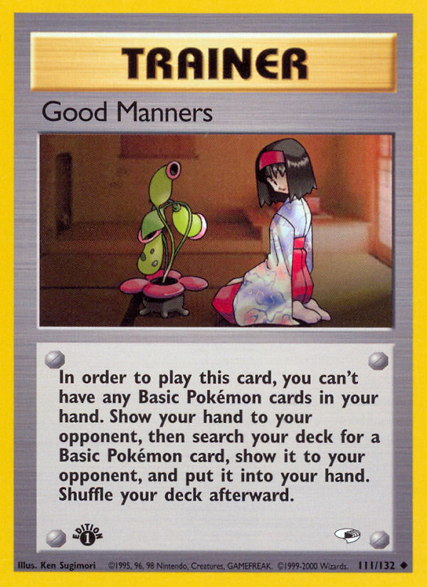 Good Manners (111/132) [Gym Heroes 1st Edition] | Good Games Cannington
