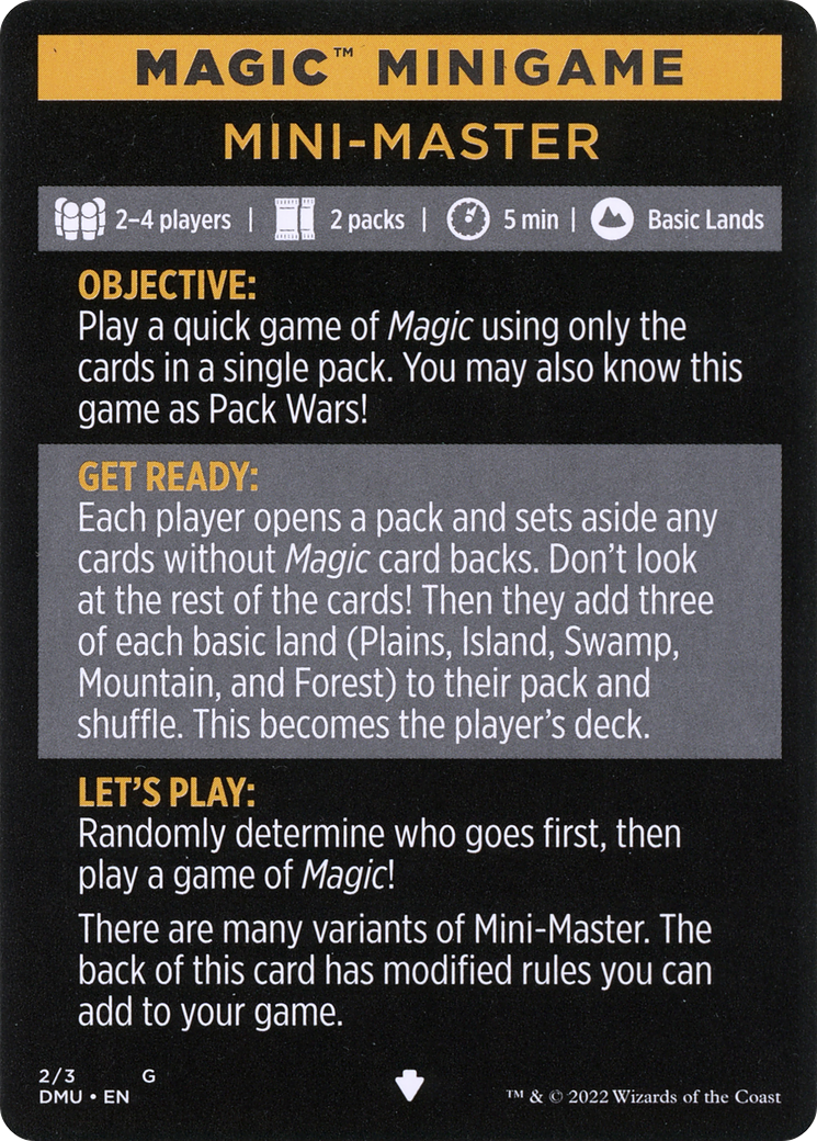 Mini-Master (Magic Minigame) [Commander Legends: Battle for Baldur's Gate Minigame] | Good Games Cannington