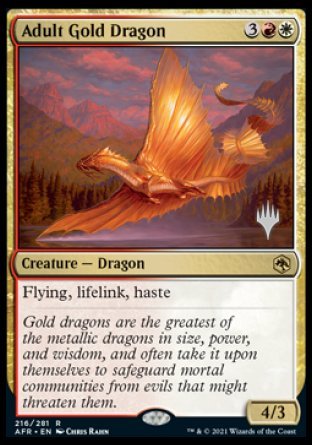Adult Gold Dragon (Promo Pack) [Dungeons & Dragons: Adventures in the Forgotten Realms Promos] | Good Games Cannington