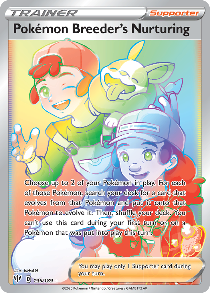 Pokemon Breeder's Nurturing (195/189) [Sword & Shield: Darkness Ablaze] | Good Games Cannington