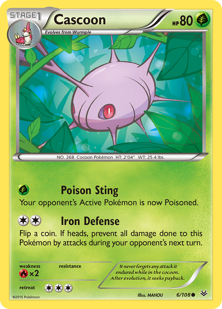 Cascoon (6/108) [XY: Roaring Skies] | Good Games Cannington