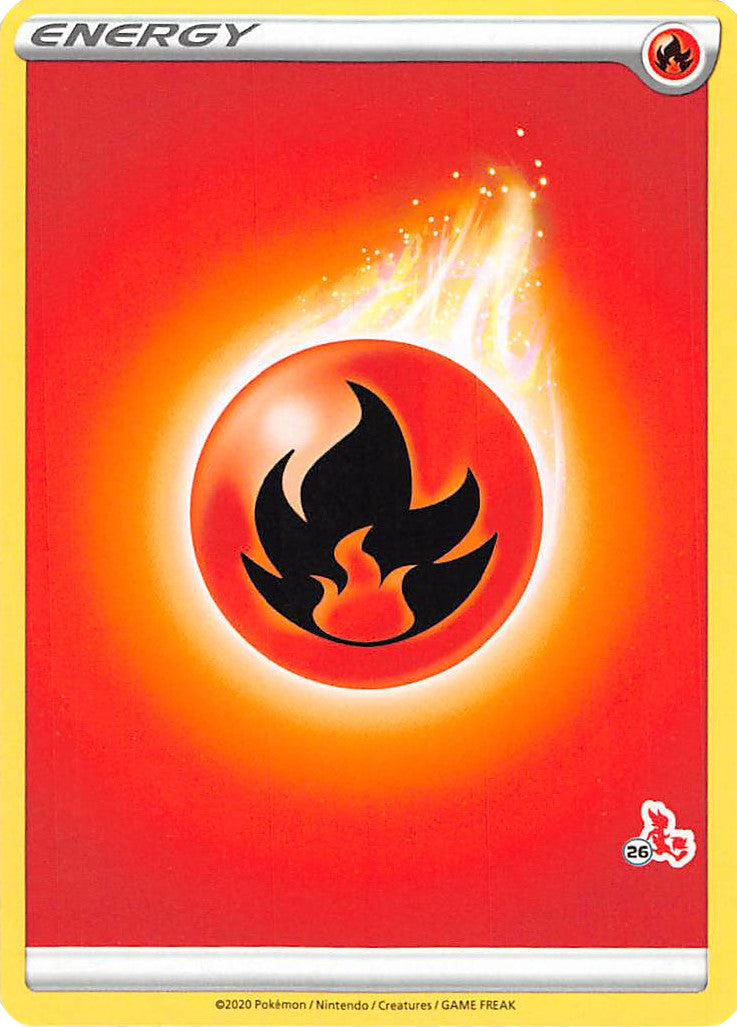 Fire Energy (Cinderace Stamp #26) [Battle Academy 2022] | Good Games Cannington