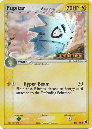 Pupitar (59/101) (Delta Species) (Stamped) [EX: Dragon Frontiers] | Good Games Cannington