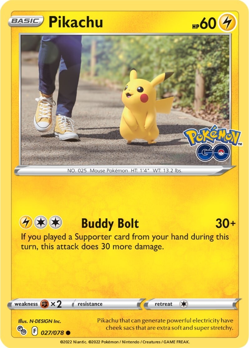 Pikachu (027/078) [Pokémon GO] | Good Games Cannington