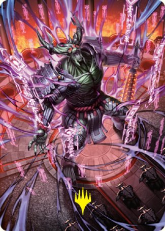 Hidetsugu, Devouring Chaos Art Card (Gold-Stamped Signature) [Kamigawa: Neon Dynasty Art Series] | Good Games Cannington