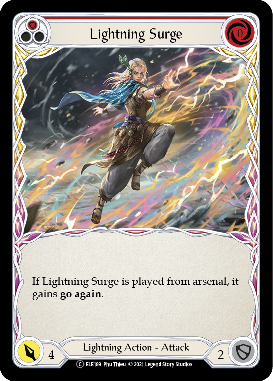 Lightning Surge (Red) [U-ELE189] Unlimited Rainbow Foil | Good Games Cannington