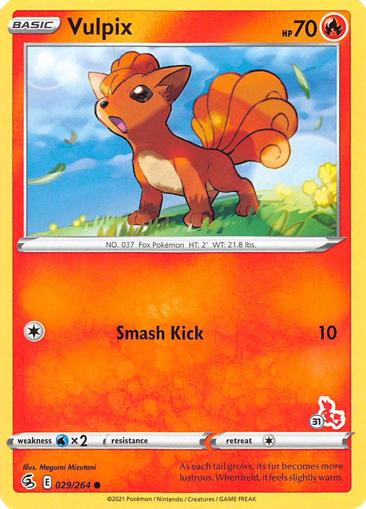 Vulpix (029/264) (Cinderace Stamp #31) [Battle Academy 2022] | Good Games Cannington