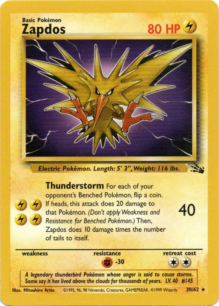 Zapdos (30/62) [Fossil Unlimited] | Good Games Cannington