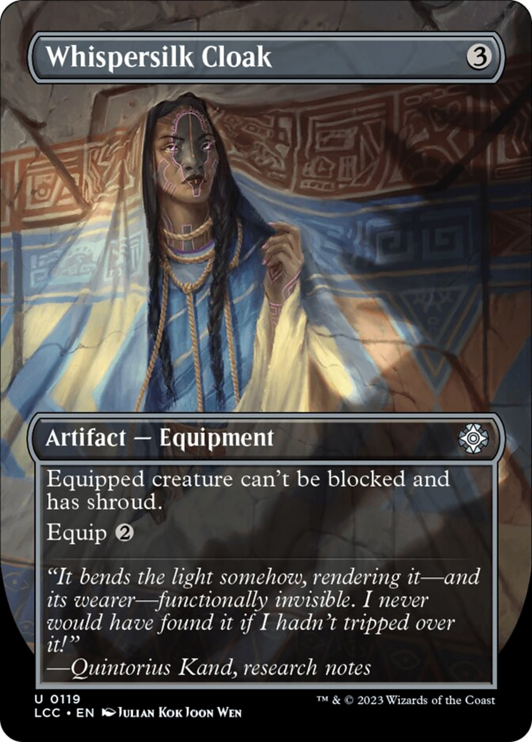 Whispersilk Cloak (Borderless) [The Lost Caverns of Ixalan Commander] | Good Games Cannington