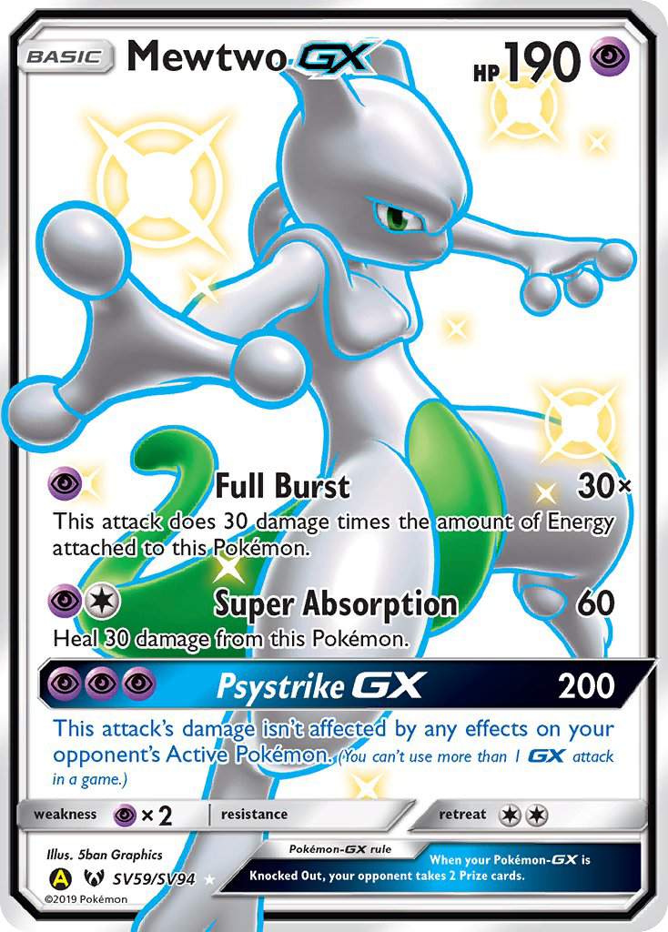 Mewtwo GX (SV59/SV94) [Sun & Moon: Hidden Fates - Shiny Vault] | Good Games Cannington