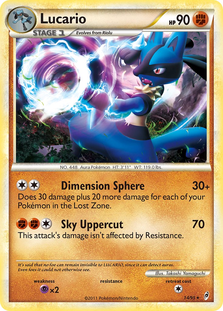 Lucario (14/95) (Theme Deck Exclusive) [HeartGold & SoulSilver: Call of Legends] | Good Games Cannington