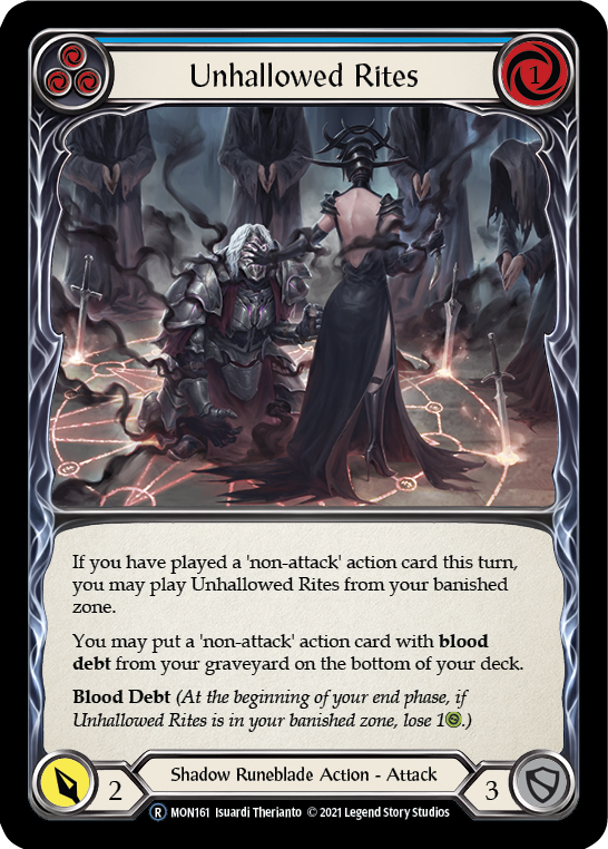 Unhallowed Rites (Blue) [U-MON161] Unlimited Normal | Good Games Cannington