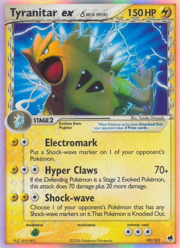 Tyranitar ex (99/101) (Delta Species) [EX: Dragon Frontiers] | Good Games Cannington
