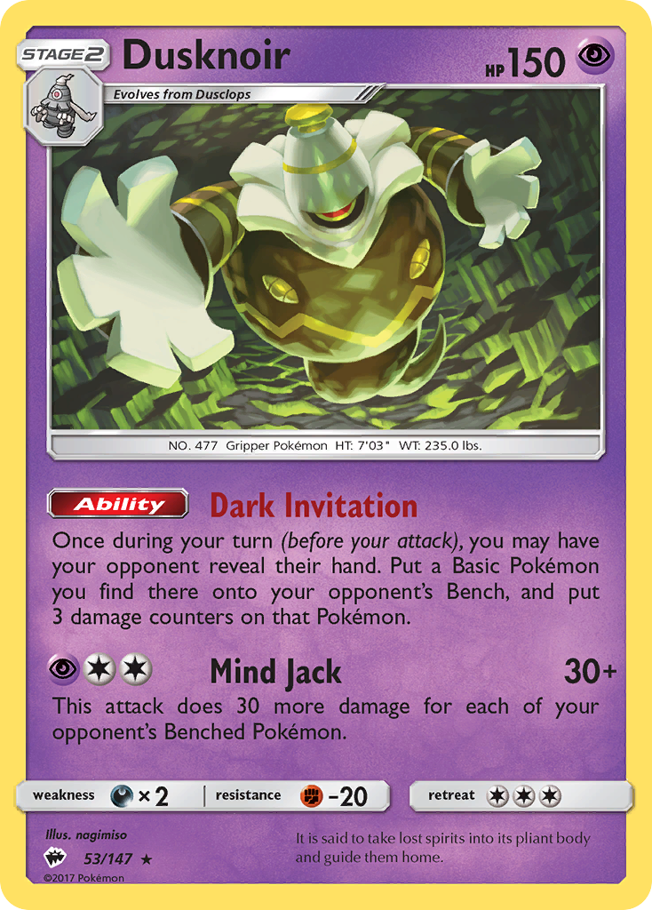 Dusknoir (53/147) [Sun & Moon: Burning Shadows] | Good Games Cannington