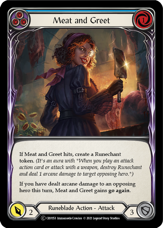 Meat and Greet (Blue) [U-CRU153-RF] Unlimited Rainbow Foil | Good Games Cannington