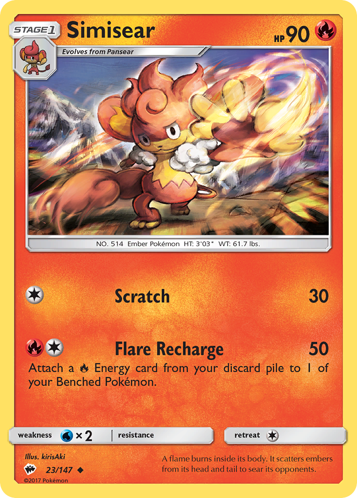 Simisear (23/147) [Sun & Moon: Burning Shadows] | Good Games Cannington