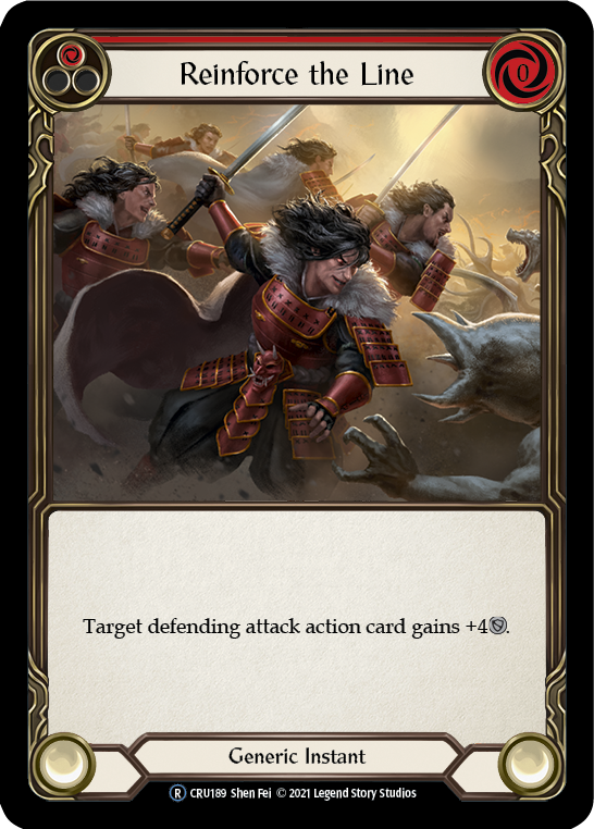 Reinforce the Line (Red) [U-CRU189-RF] Unlimited Rainbow Foil | Good Games Cannington