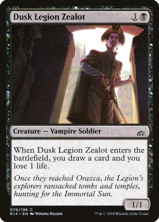 Dusk Legion Zealot [Rivals of Ixalan] | Good Games Cannington