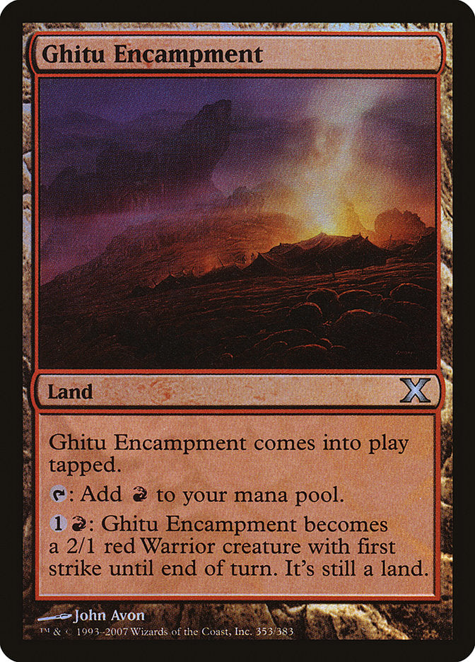 Ghitu Encampment (Premium Foil) [Tenth Edition] | Good Games Cannington