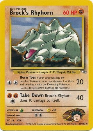 Brock's Rhyhorn (22/132) [Gym Heroes Unlimited] | Good Games Cannington