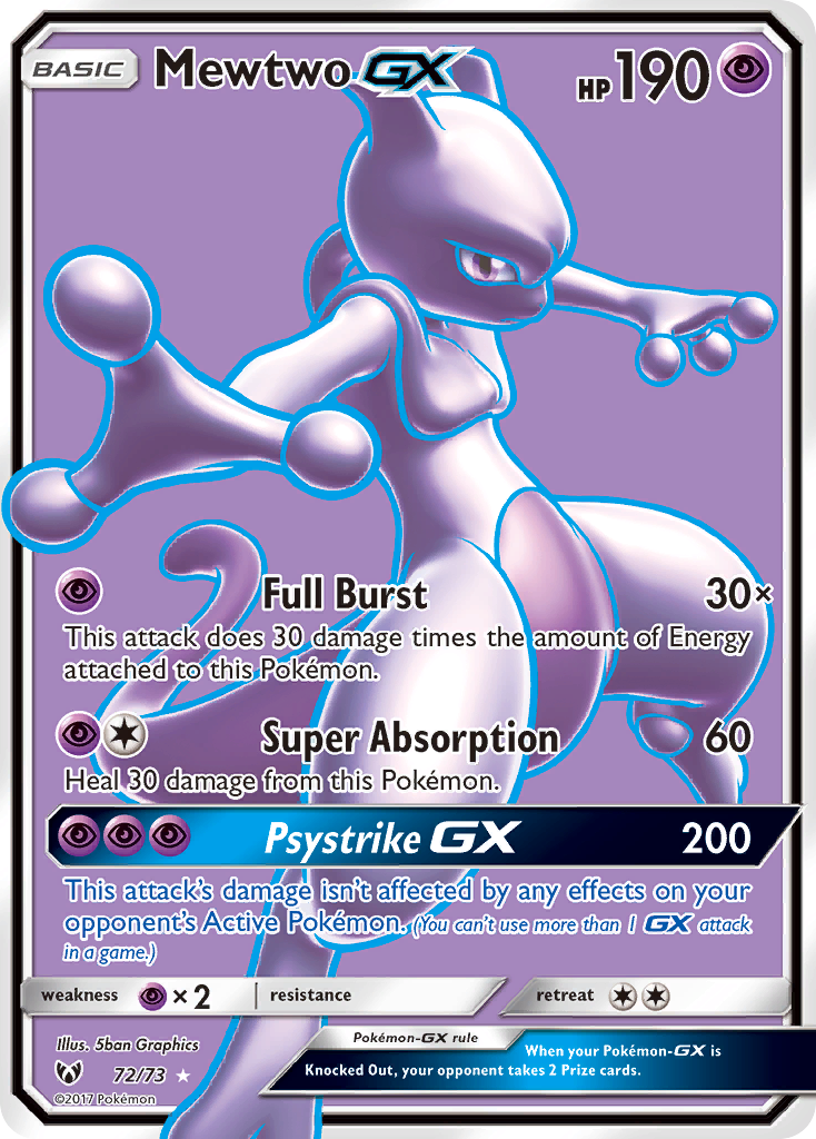Mewtwo GX (72/73) [Sun & Moon: Shining Legends] | Good Games Cannington