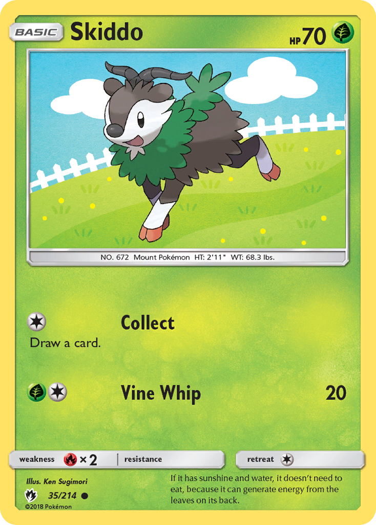 Skiddo (35/214) [Sun & Moon: Lost Thunder] | Good Games Cannington