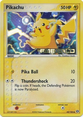 Pikachu (60/106) (Stamped) [EX: Emerald] | Good Games Cannington