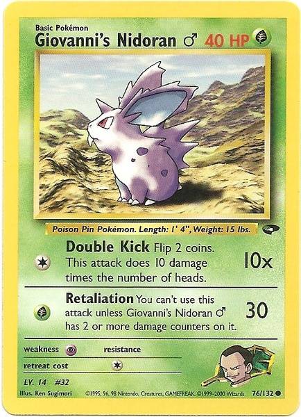 Giovanni's Nidoran (76/132) (Male) [Gym Challenge Unlimited] | Good Games Cannington
