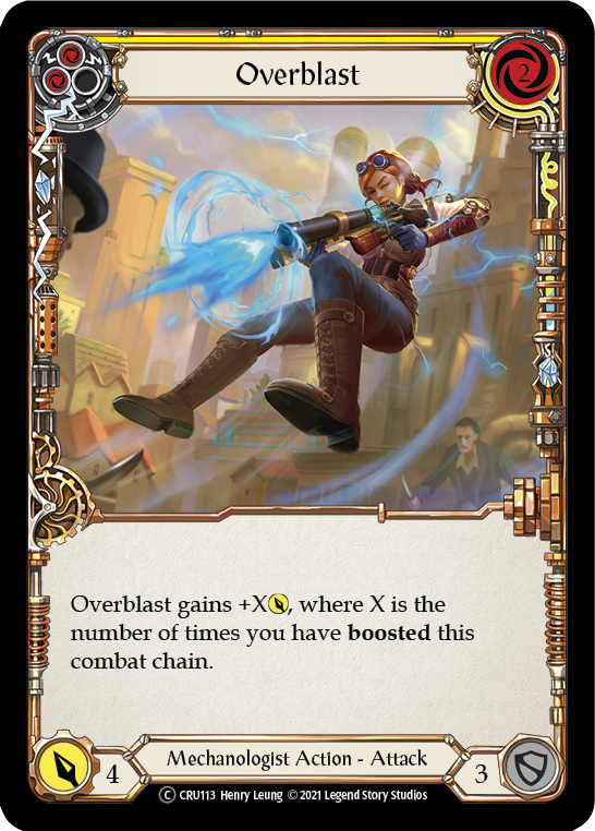 Overblast (Yellow) [U-CRU113-RF] Unlimited Rainbow Foil | Good Games Cannington