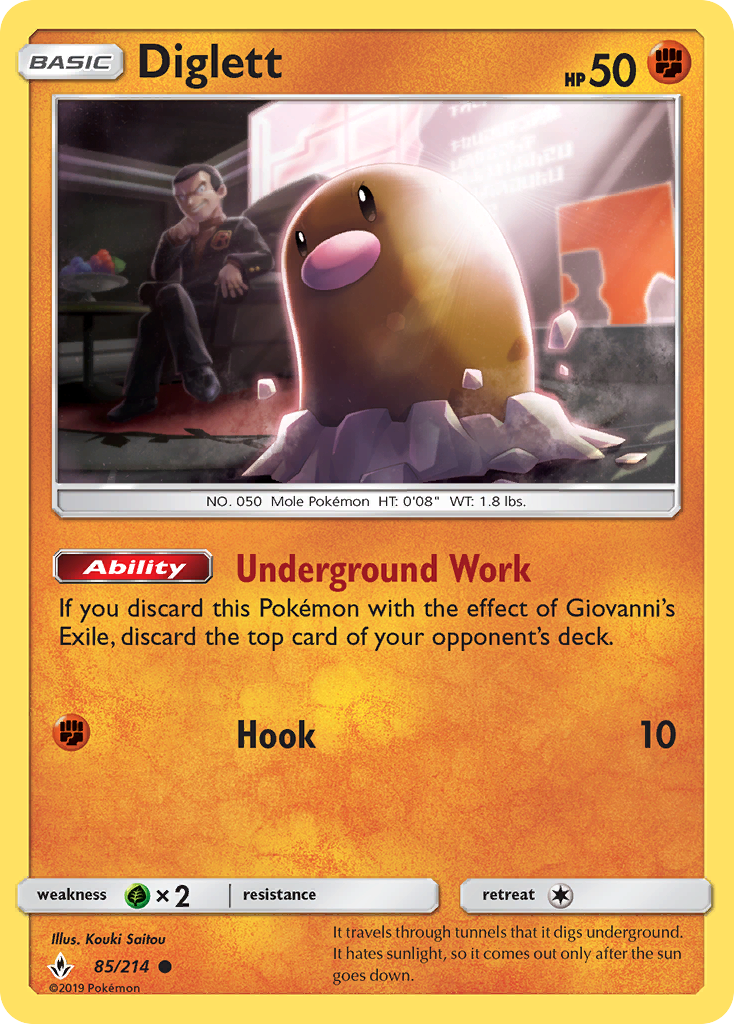 Diglett (85/214) [Sun & Moon: Unbroken Bonds] | Good Games Cannington