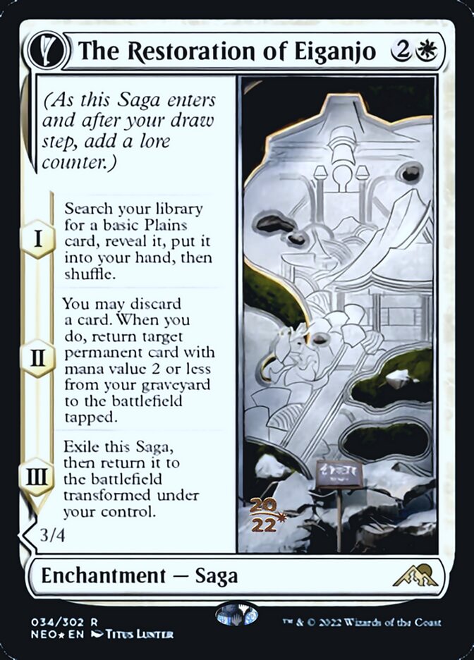 The Restoration of Eiganjo // Architect of Restoration [Kamigawa: Neon Dynasty Prerelease Promos] | Good Games Cannington