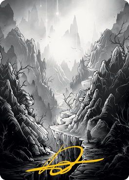 Mountain Art Card (Gold-Stamped Signature) [Innistrad: Midnight Hunt Art Series] | Good Games Cannington