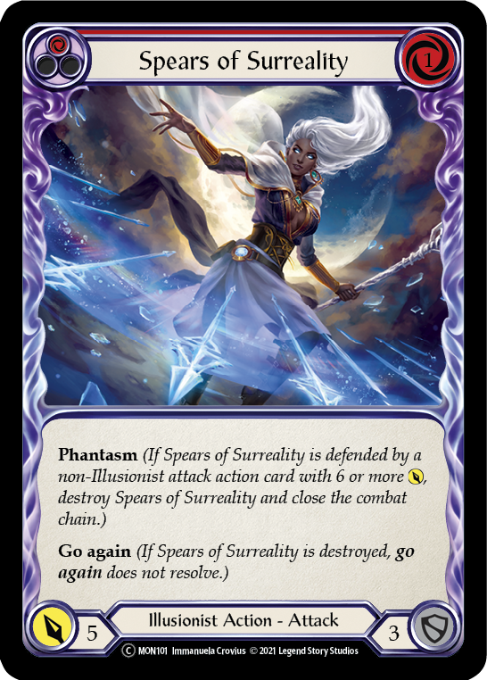 Spears of Surreality (Red) [U-MON101-RF] Unlimited Rainbow Foil | Good Games Cannington