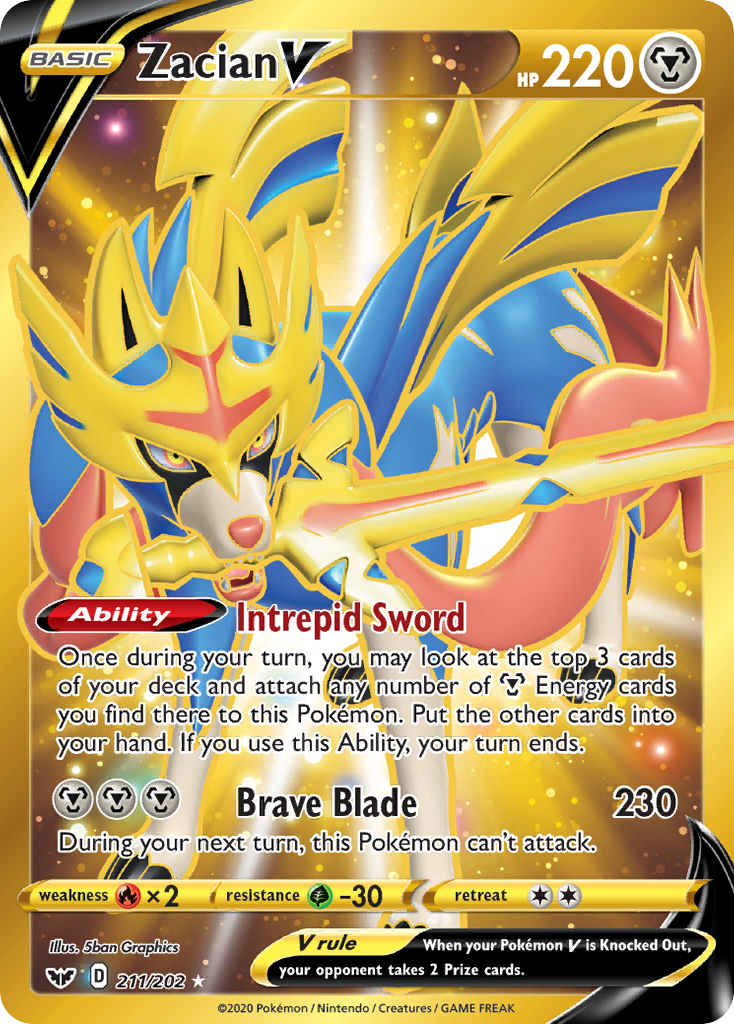 Zacian V (211/202) [Sword & Shield: Base Set] | Good Games Cannington