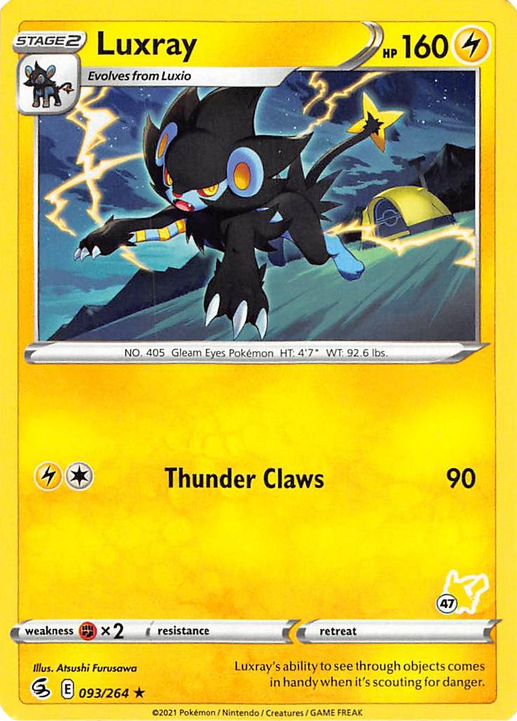 Luxray (093/264) (Pikachu Stamp #47) [Battle Academy 2022] | Good Games Cannington