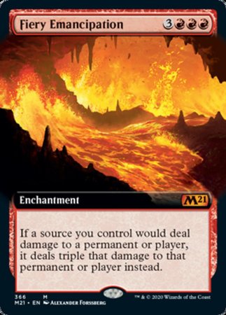 Fiery Emancipation (Extended Art) [Core Set 2021] | Good Games Cannington