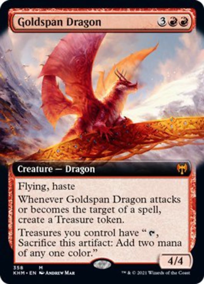 Goldspan Dragon (Extended Art) [Kaldheim] | Good Games Cannington