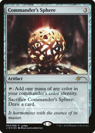 Commander's Sphere [Judge Gift Cards 2018] | Good Games Cannington